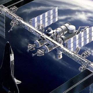 Galaxy space station wallpaper