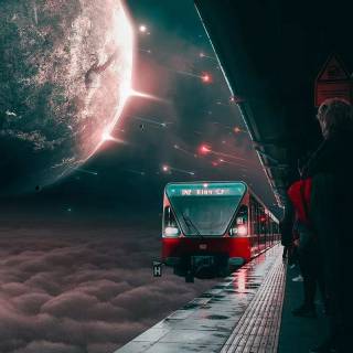 Galaxy space station wallpaper