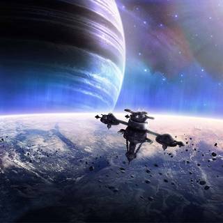 Galaxy space station wallpaper