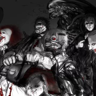 Pennywise and Batman wallpaper