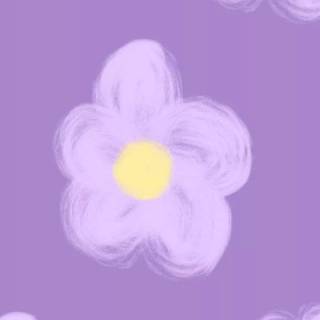Lavender cartoon flowers wallpaper