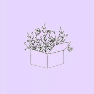 Lavender cartoon flowers wallpaper
