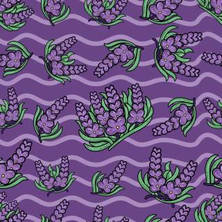 Lavender cartoon flowers wallpaper