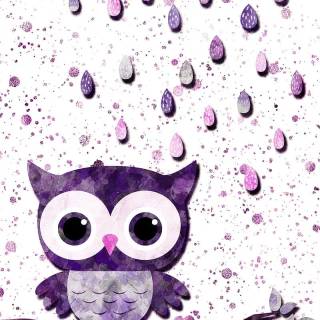 Lavender cartoon flowers wallpaper