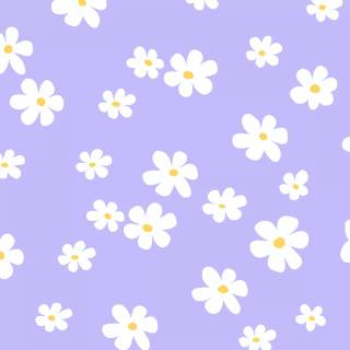 Lavender cartoon flowers wallpaper