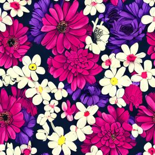 Lavender cartoon flowers wallpaper