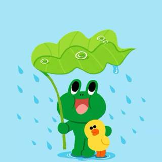 Duck and frog wallpaper