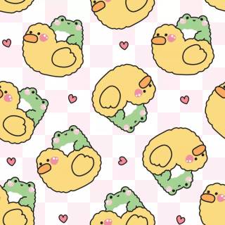 Duck and frog wallpaper