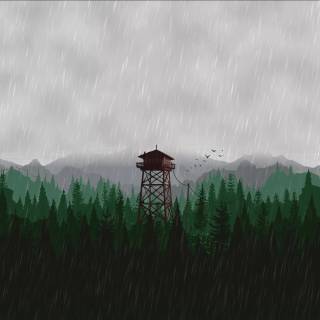 Firewatch tower 4k wallpaper