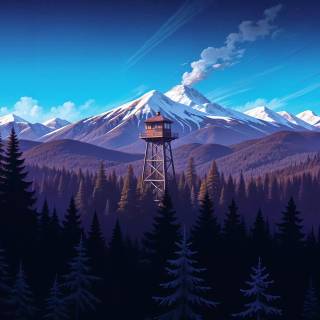 Firewatch tower 4k wallpaper