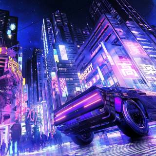 Neon 4k city wallpaper