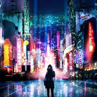 Vertical Cyberpunk wallpaper