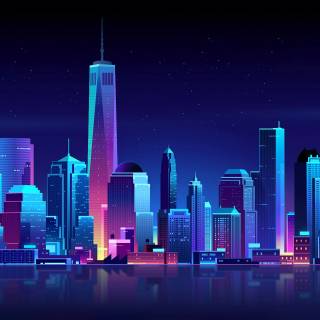 Neon 4k city wallpaper