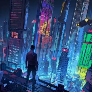 Neon 4k city wallpaper