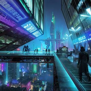 Neon 4k city wallpaper