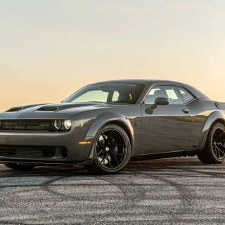 Dodge Challenger black 4k wallpaper