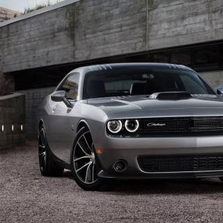 Dodge Challenger black 4k wallpaper