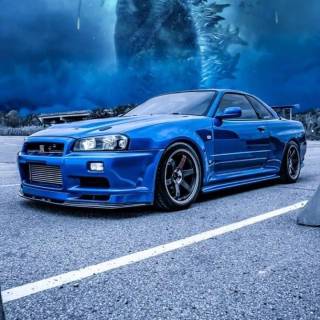Nissan Skyline GTR R34 phone wallpaper