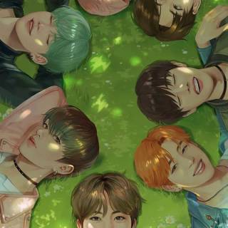 BTS anime phone wallpaper