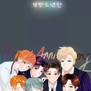 BTS anime phone wallpaper