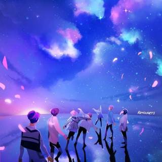 BTS anime phone wallpaper