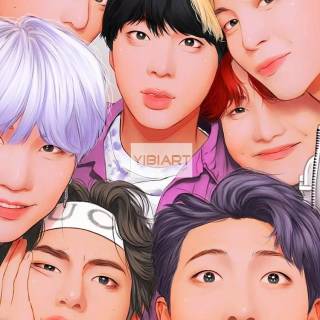 BTS anime phone wallpaper