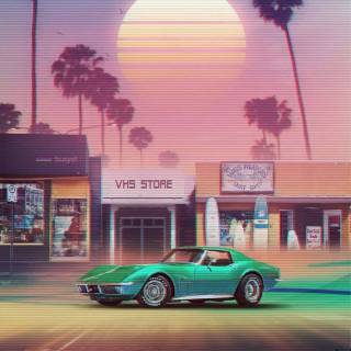 Retro car iPhone wallpaper