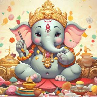 Ganesha cartoon wallpaper
