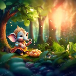 Ganesha cartoon wallpaper