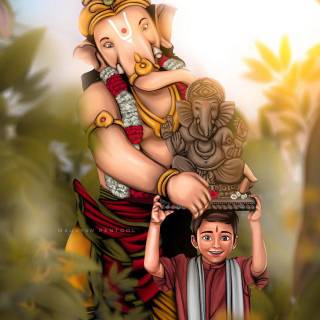 Ganesha cartoon wallpaper