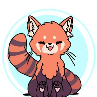 Red panda cartoon wallpaper