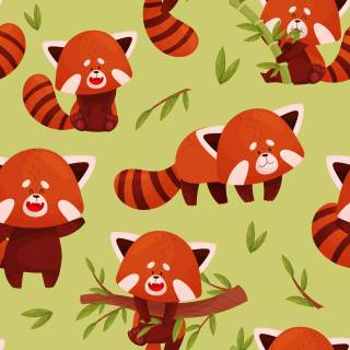 Red panda cartoon wallpaper