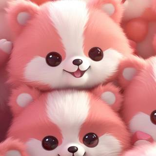 Red panda cartoon wallpaper