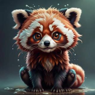 Red panda cartoon wallpaper