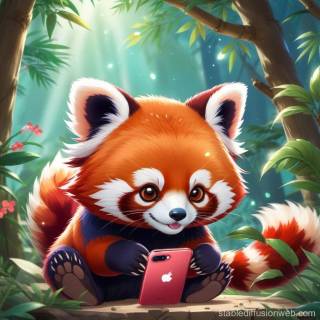 Red panda cartoon wallpaper