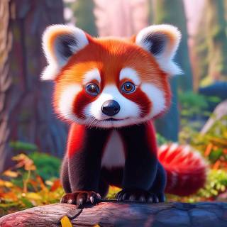 Red panda cartoon wallpaper