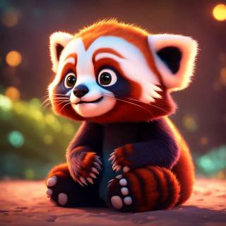 Red panda cartoon wallpaper