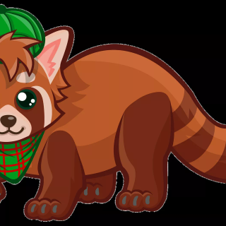 Red panda cartoon wallpaper