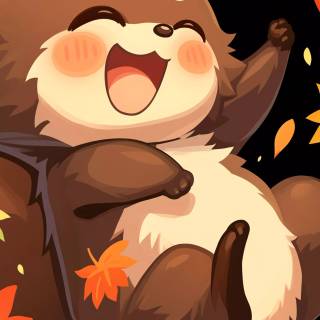 Red panda cartoon wallpaper
