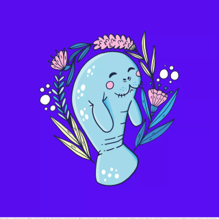 Drawing manatee wallpaper