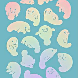 Drawing manatee wallpaper
