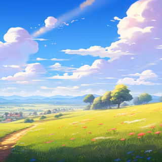 Anime field art 4k wallpaper
