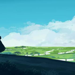 Anime field art 4k wallpaper