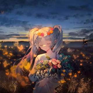 Anime field art 4k wallpaper