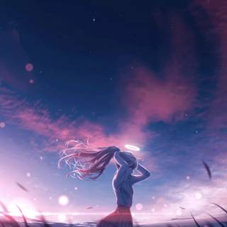 Anime field art 4k wallpaper