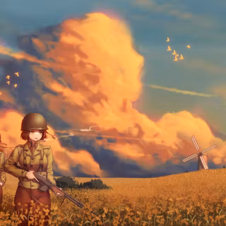 Anime field art 4k wallpaper