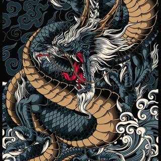 Japanese dragon wallpaper