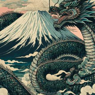 Japanese dragon wallpaper