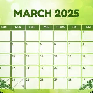 March 2025 calendar wallpaper