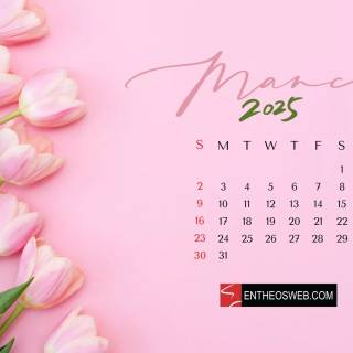 March 2025 calendar wallpaper